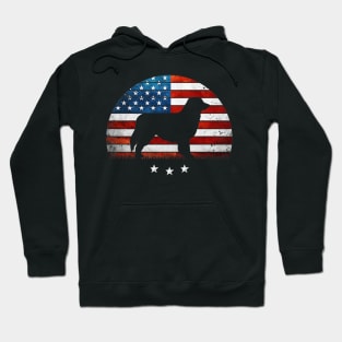 4th Of July Australian Shepherd America Distressed Flag Premium Hoodie